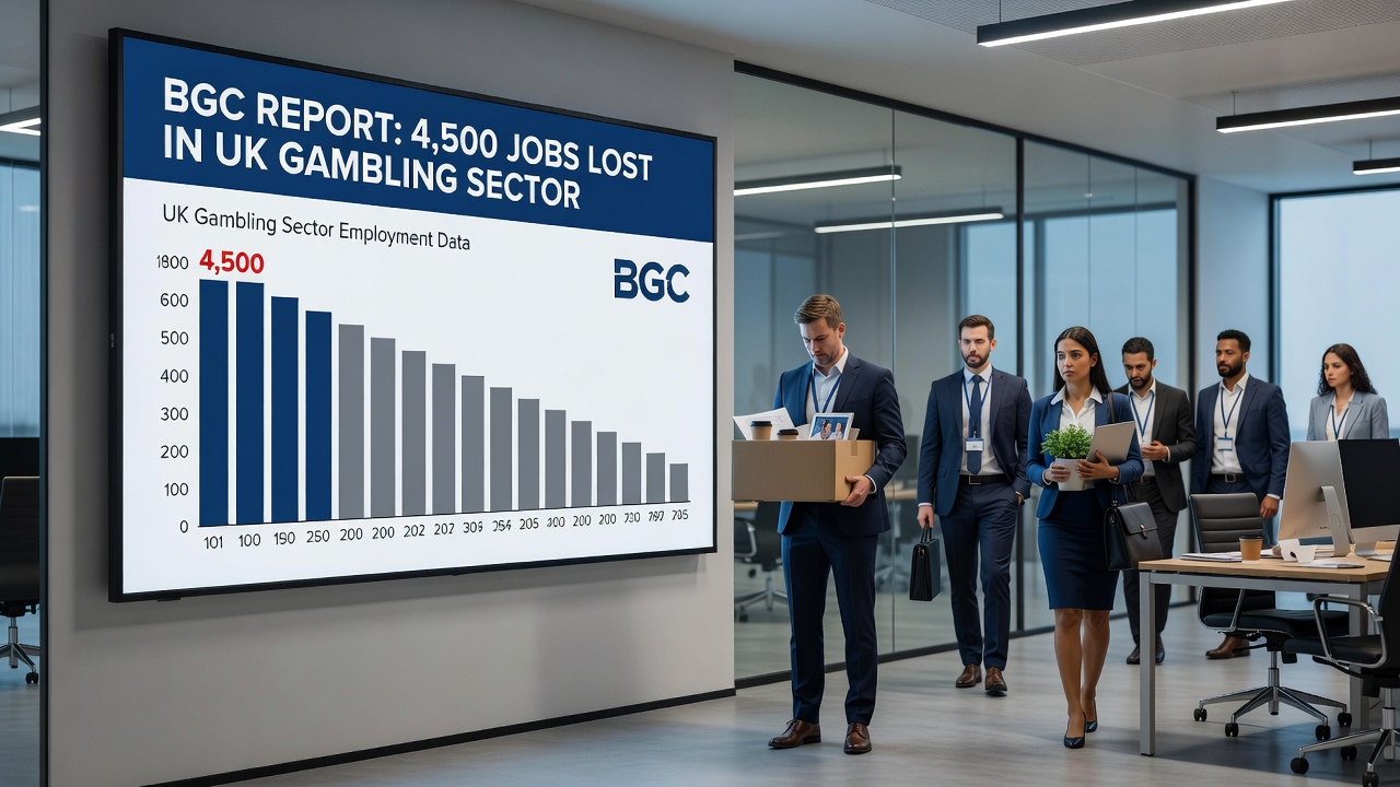 Chart showing employment trends in UK gambling industry post-2025 budget with focus on casino and blackjack operations